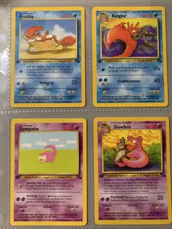 Pokemon TCG 1st Edition Fossil Set Non Holo Rare Binder Page Lot - WOTC VTG 1999 - Image 2