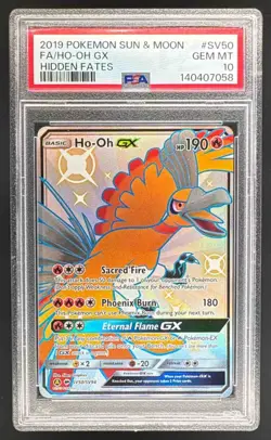 2019 Pokemon Sun Moon Hidden Fates SV50 Ho-Oh GX PSA 10 140407058 - Image 1