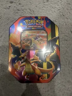 Pokemon TCG Mega Evolution - Mega Charizard X EX Tin (x4 Packs) BRAND NEW/SEALED - Image 1