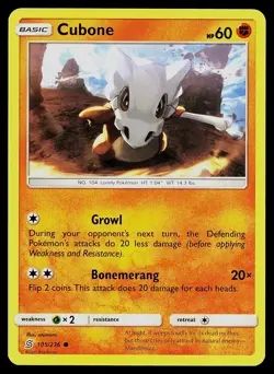 Pokemon Card Unified Minds Cubone 105/236 Common - Image 1