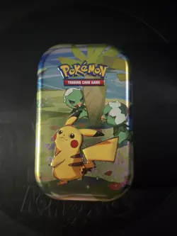 Pokemon TCG Pikachu Mini Tin Paldea Friends - EMPTY W/ Info Card and Sticker - Image 1