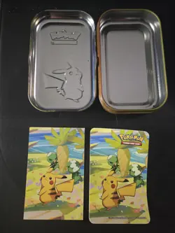 Pokemon TCG Pikachu Mini Tin Paldea Friends - EMPTY W/ Info Card and Sticker - Image 2