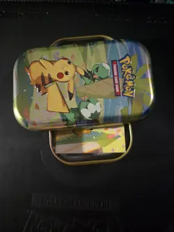 Pokemon TCG Pikachu Mini Tin Paldea Friends - EMPTY W/ Info Card and Sticker - Image 3