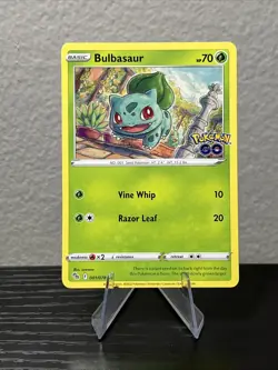 Pokemon TCG Bulbasaur Card Pokemon Go 001/078 Regular Common - Image 1