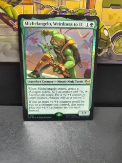 Michelangelo, Weirdness to 11 Foil TMNT MTG Rare NM - Image 1