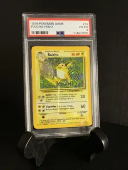 1999 Pokemon Game Raichu Holo #14/102 PSA 4 - Image 1