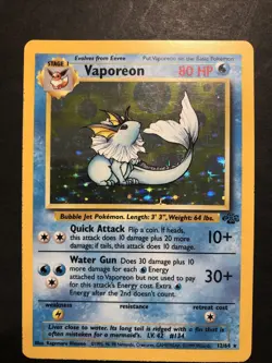 1999 Nintendo Pokemon Jungle Holo VAPOREON 12/64 Mint Condition!! - Image 1