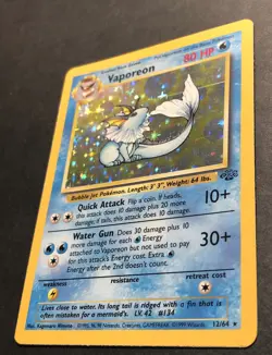 1999 Nintendo Pokemon Jungle Holo VAPOREON 12/64 Mint Condition!! - Image 2