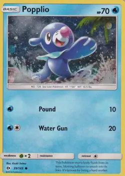Popplio 39/149 Common SM Base Set Pokemon Lightly Played - Image 1