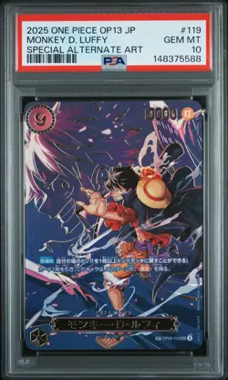 2025 ONE PIECE JAPANESE OP13-CARRYING ON HIS WILL #119 MONKEY D. LUFFY PSA 10 - Image 1