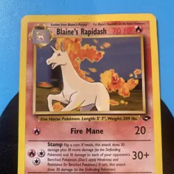 Pokemon Card Gym Challenge Blaine's Rapidash 33/132 WOTC - Image 3