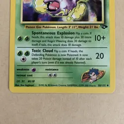 Pokemon Cards Koga's Weezing 50/132 Unlimited Gym Challenge WOTC Uncommon NM - Image 4