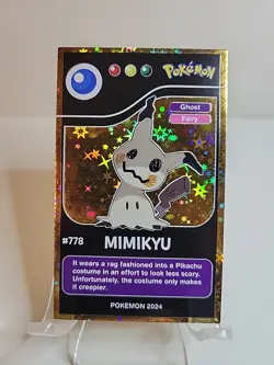 Mimikyu Gold Foil Pokemon 2024 Data Card - Image 1