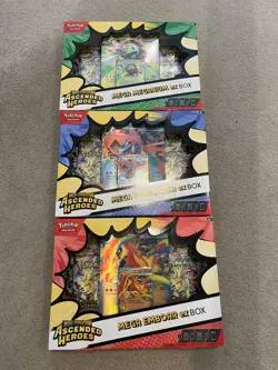 Ascended Heroes Mega EX Box Bundle x3 Pokemon - Meganium | Emboar | Feraligatr - Image 1