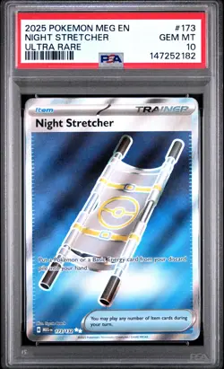 2025 Pokemon Mega Evolution NIGHT STRETCHER #173 Ultra Rare PSA 10 Gem Mint - Image 1