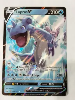 Lapras V 049/202 Sword & Shield Base Ultra Rare Holo Pokemon TCG Card - Image 1
