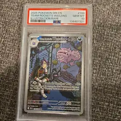 Pokemon TCG Team Rocket's Weezing 199/182 Illustration Rare Holo PSA 10 - Image 1