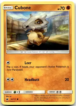 Pokemon Cubone Crimson Invasion SM04 #52/111 Common NM BUY 2, 1 FREE!! - Image 1