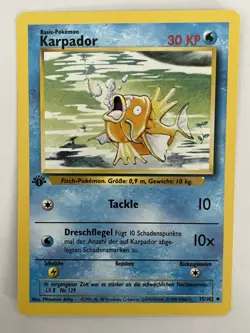 1st Edition Karpador Magikarp 35/102 German Base Set WOTC Pokemon Card NM - Image 1