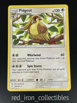 Pidgeot 124/181 Rare Team Up Sun & Moon Pokemon Card 2019 - Image 1