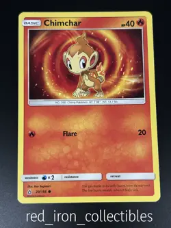 Chimchar 20/156 Common Ultra Prism Sun & Moon Pokemon Card NM 2018 - Image 1