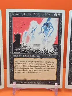 ⚫⚫⚫ (4) 1994 Magic The Gathering ANIMATE DEAD REVISED 3RD EDITION PLAYED⚫⚫1 - Image 4