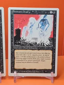 ⚫⚫⚫ (4) 1994 Magic The Gathering ANIMATE DEAD REVISED 3RD EDITION PLAYED⚫⚫1 - Image 5