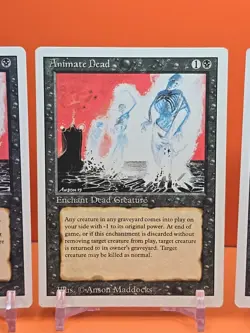 ⚫⚫⚫ (4) 1994 Magic The Gathering ANIMATE DEAD REVISED 3RD EDITION PLAYED⚫⚫2 - Image 3