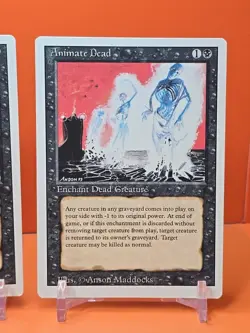 ⚫⚫⚫ (4) 1994 Magic The Gathering ANIMATE DEAD REVISED 3RD EDITION PLAYED⚫⚫2 - Image 5