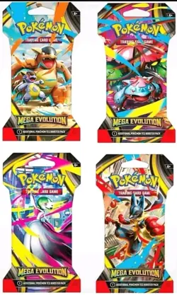 Mega Evolution Sleeved Booster Pack Art Set - Sealed Pokemon Blister Packs - Image 1