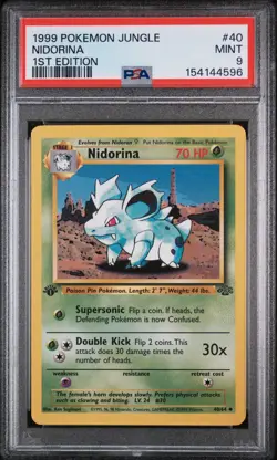 1999 POKEMON JUNGLE 1ST ED #40 NIDORINA PSA 9 - Image 1