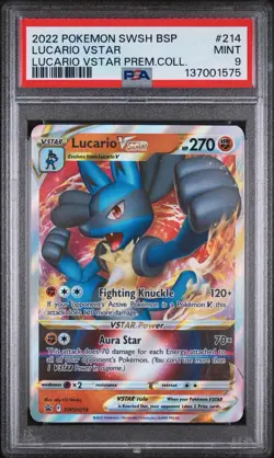 Lucario VSTAR SWSH214 PSA 9 Vstar Premium Collection Black Star Promo Pokemon - Image 1