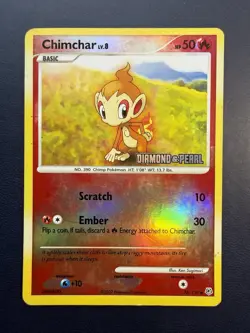 2007 Pokemon Diamond & Pearl 76 Chimchar Reverse Holo Burger King Collection - Image 1