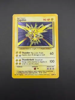 Pokemon Zapdos Holo Holo Rare Base Set 016/102 MP - Image 1