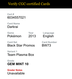 CGC 10 - Pokemon Card Darkrai 2013 Black Star Promos BW73 Team Plasma Box - Image 5