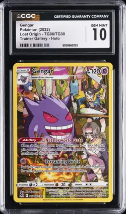 2022 POKEMON SWORD & SHIELD LOST ORIGIN #TG06 FULL ART/GENGAR CGC 10 GEM MINT - Image 1