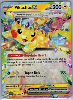 Pikachu ex 057/191 SV08: Surging Sparks - Pokemon Card - NM - Image 1