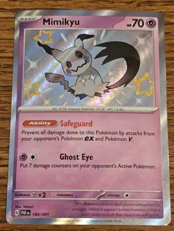 Pokemon TCG Mimikyu 160/091 Shiny Rare Paldean Fates NM - Image 1