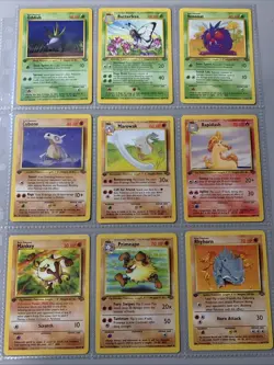Pokemon TCG 1st Edition Jungle Set Non Holo Rare Binder Page Lot - WOTC VTG 1999 - Image 1