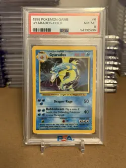 Pokemon 1999 Set Base Unlimited Gyarados Holo #6 PSA 8 NM-MT - Image 1