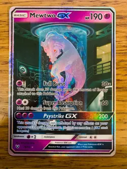 LP! Mewtwo GX (78/73) Shining Legends Secret Rare Holo Pokemon Card! Mewtube! - Image 1