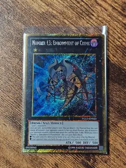Number 13: Embodiment of Crime PGLD-EN023 Gold Secret Rare Edition (NM+) YuGiOh - Image 1