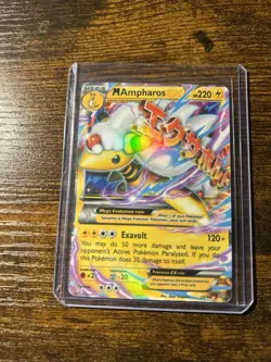 Pokemon M Ampharos EX 220 HP 28/98 XY Ancient Origins Ultra Rare Holo Card - Image 1