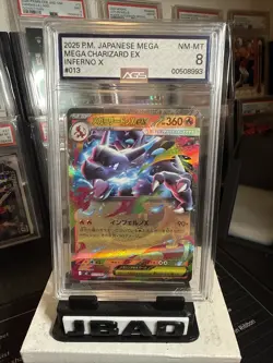 Japanese Mega Charizard x EX RR 013/080 Pokemon Card Inferno AGS Gem Mint 8 - Image 5