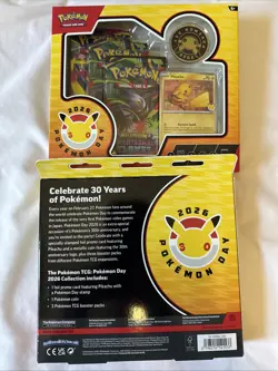 Pokemon Day 30th Anniversary. Stamped Foil Promo Pikachu Card, Coin, Lot of 2! - Image 3