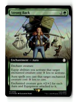 MTG Foil Strong Back (Extended Art) - PIP Moderately Played English - Image 1