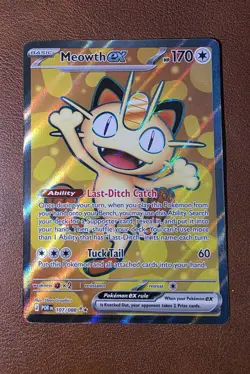 MEOWTH EX ULTRA RARE POKEMON HOLO PERFECT ORDER 107/88 NM - Image 1