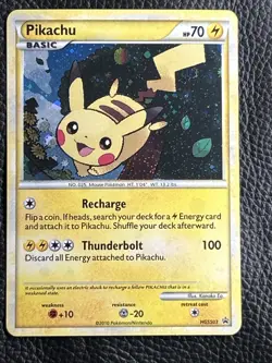 Pokemon Pikachu HGSS03 Promo Cosmo Holo Swirl Rare - Image 1