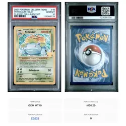 2021 Pokemon Venusaur 25th Celebrations Classic Collection 15/102 PSA 10 - Image 3