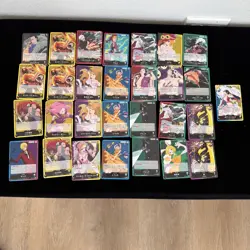 One Piece TCG 29 Leader Card Lot Japanese Cards Mixed Lot NM+ Bulk (Lot 106) - Image 1